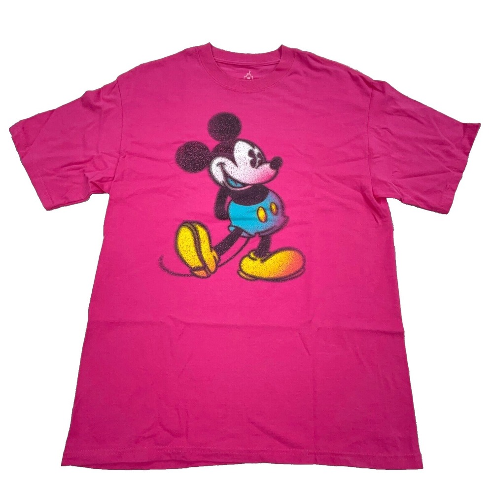 Disney Shirt Women Medium Pink Tee Mickey Mouse Land Resort Walt World Retro Top